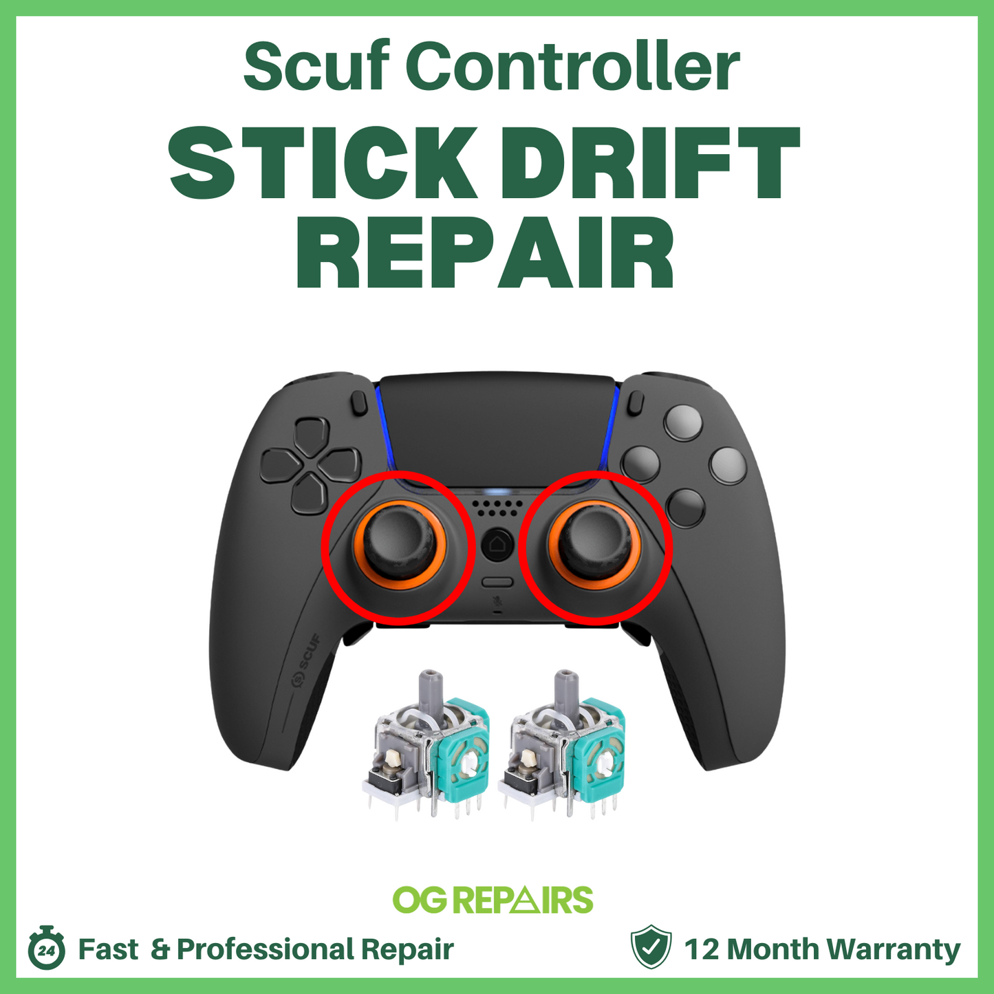 PlayStation 5 PS5 Scuf Controller Analog Repair - Stick Drift