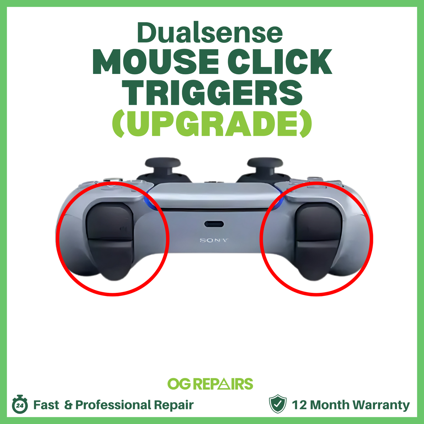 PS5 DualSense Controller Mouse Click Triggers Upgrade – (L1, L2, R1, R2) Clicky