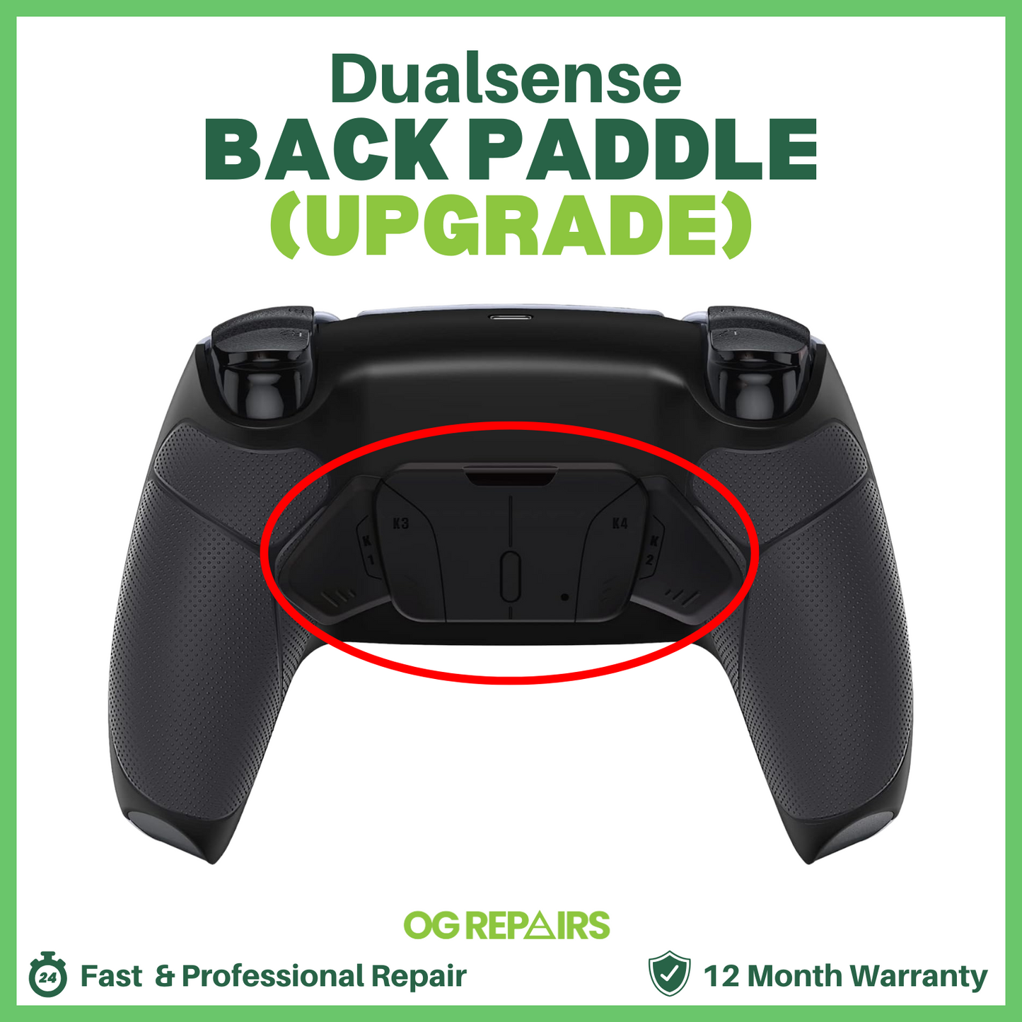 PS5 DualSense Back Paddle Upgrade – 4 Programmable Buttons (Mouse Click Feel)