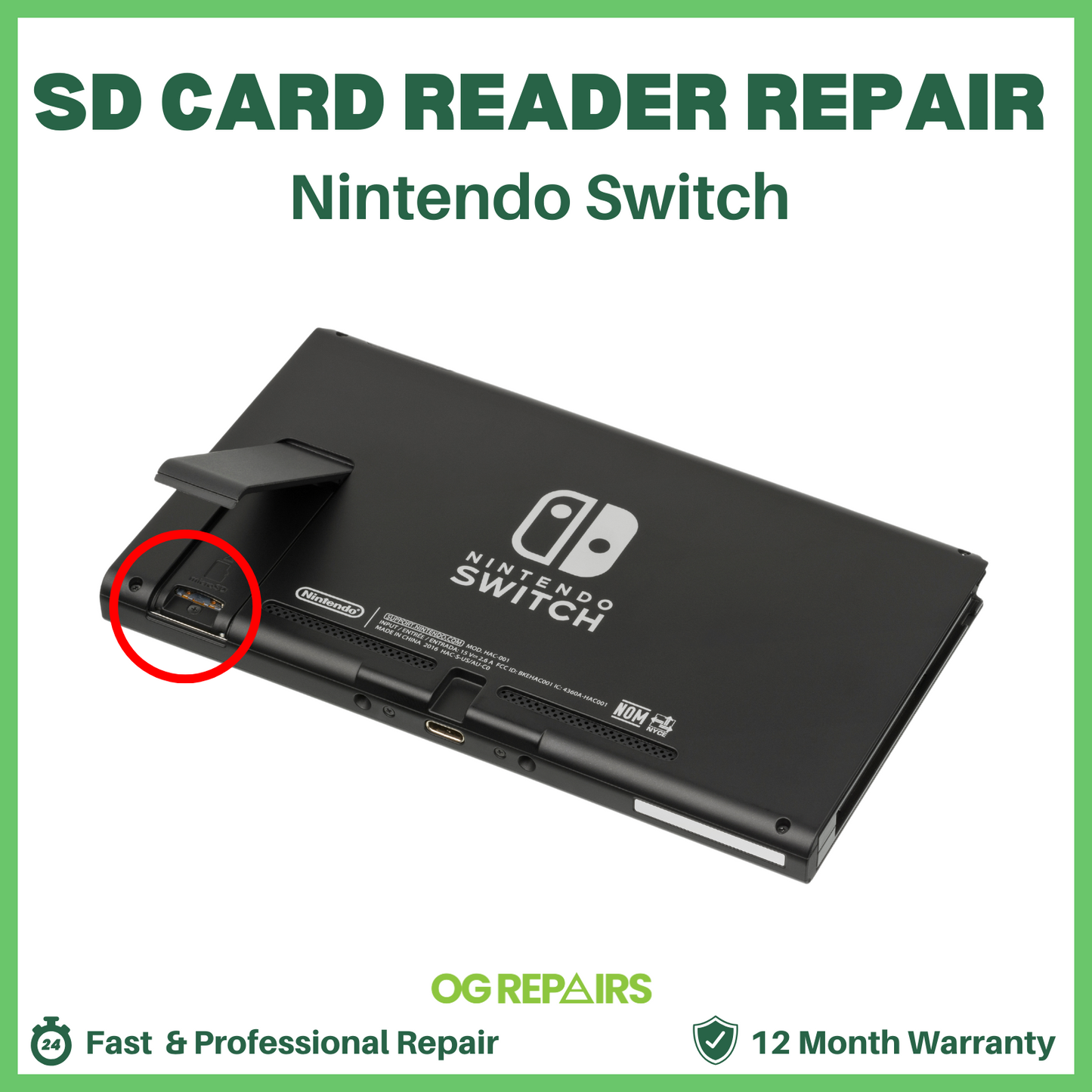 Nintendo Switch MicroSD Card Slot Repair Service