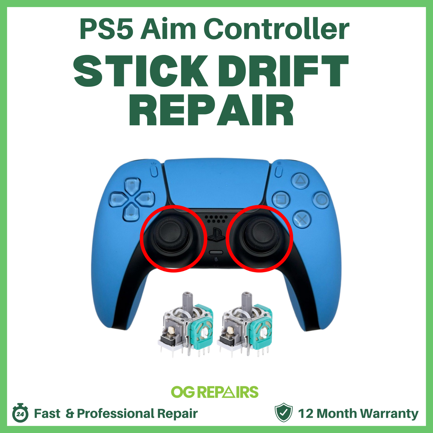 PlayStation 5 PS5 Aim Controller Analog Repair - Stick Drift