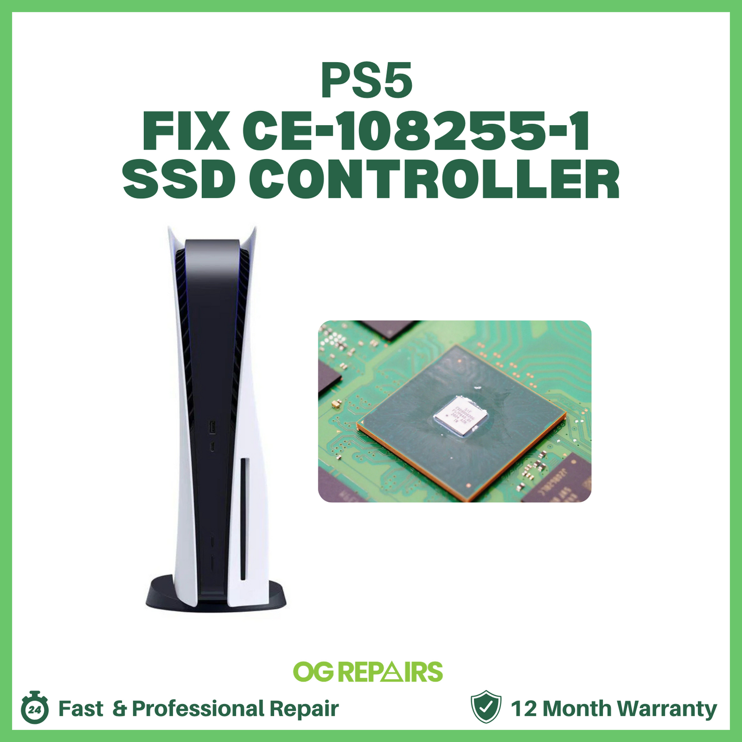 PlayStation 5 PS5 SSD Controller Repair – Fix CE-108255-1