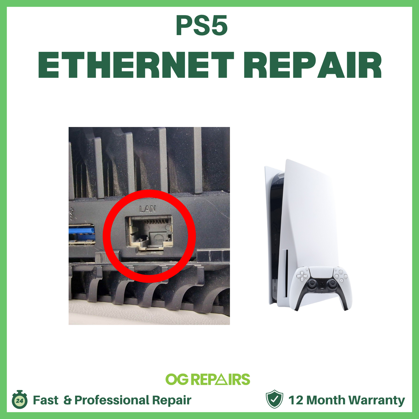 PS5 Ethernet Port Replacement Repair – Fix No Loose LAN/Connection Issues