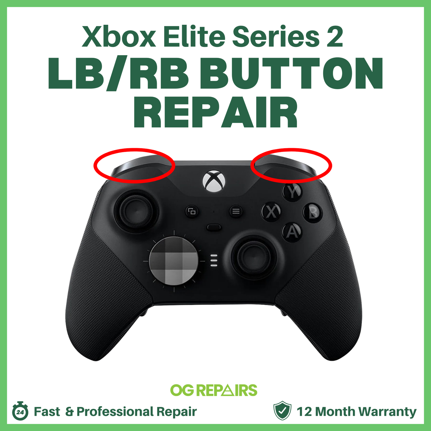 Xbox Elite Series 2 Controller Trigger Repair | LB / RB Replacement for Sticky, Unresponsive Triggers