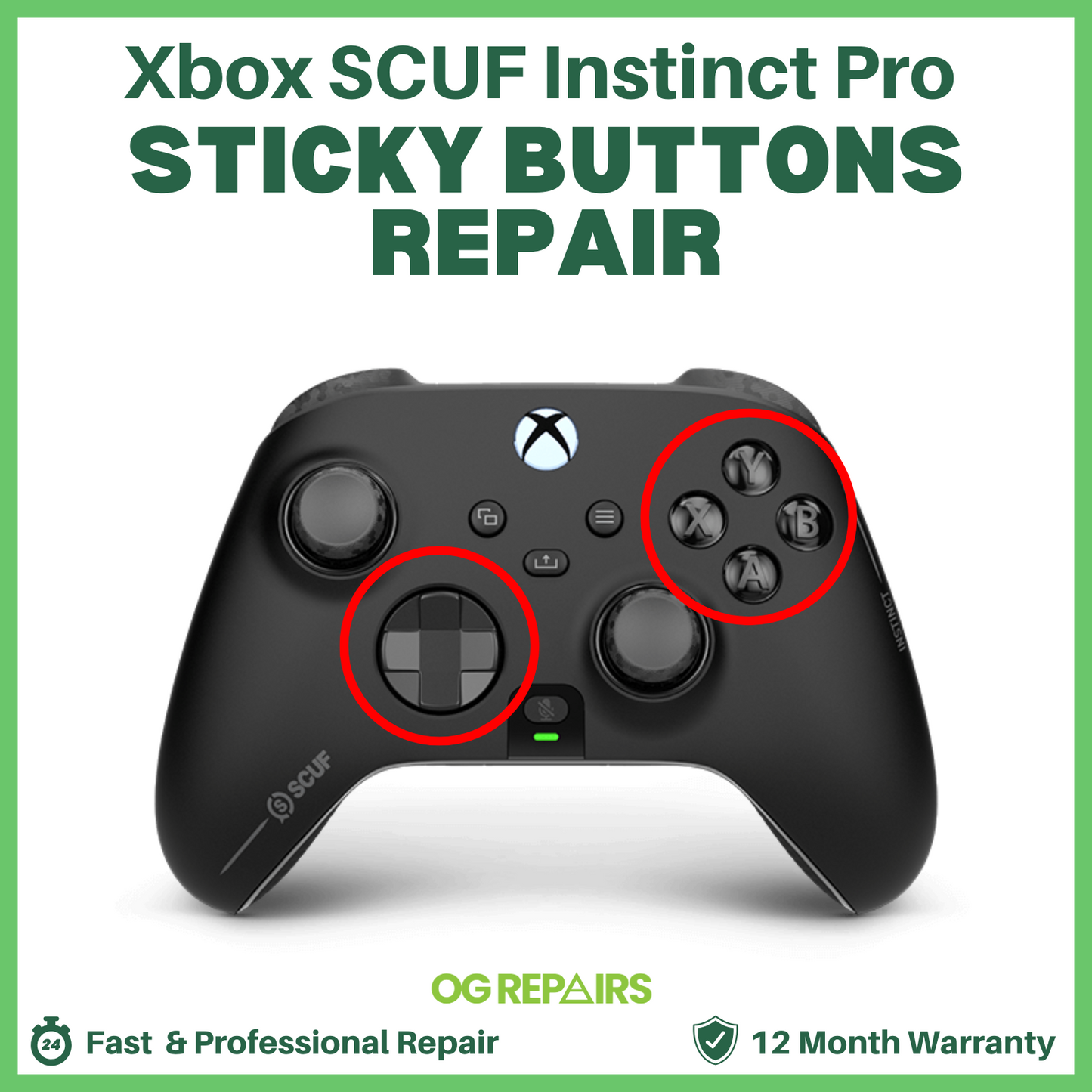 Xbox SCUF Instinct Pro Controller Button Repair – Sticky, Unresponsive, or Broken Buttons Fixed
