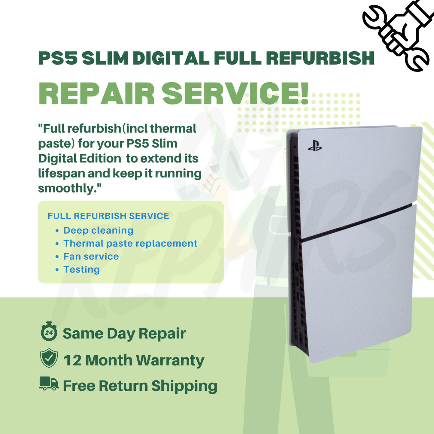 PlayStation 5 Slim PS5 Recondition Repair Service - Fix Overheating