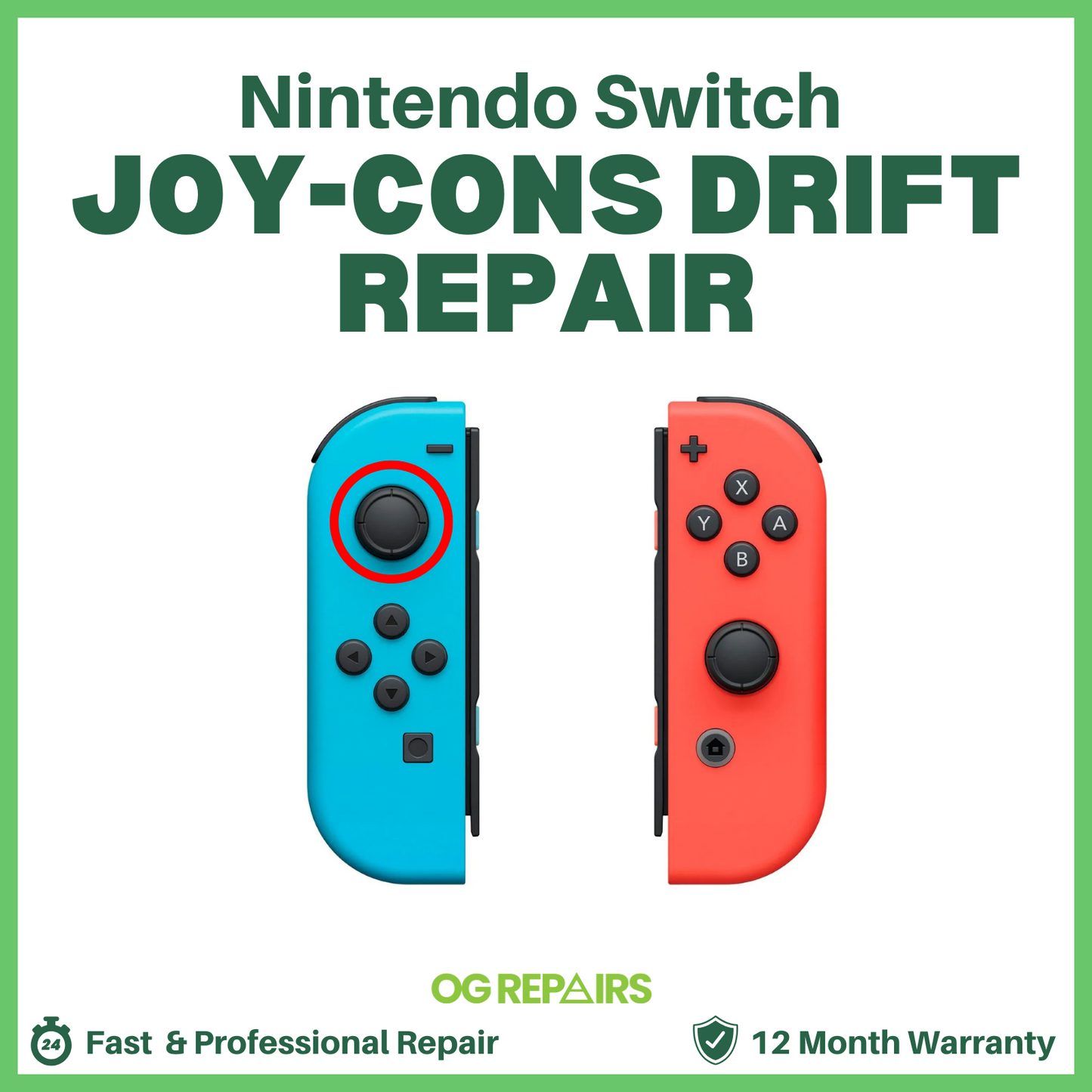 Nintendo Switch Joy Con Controller Analog Repair - Stick Drift