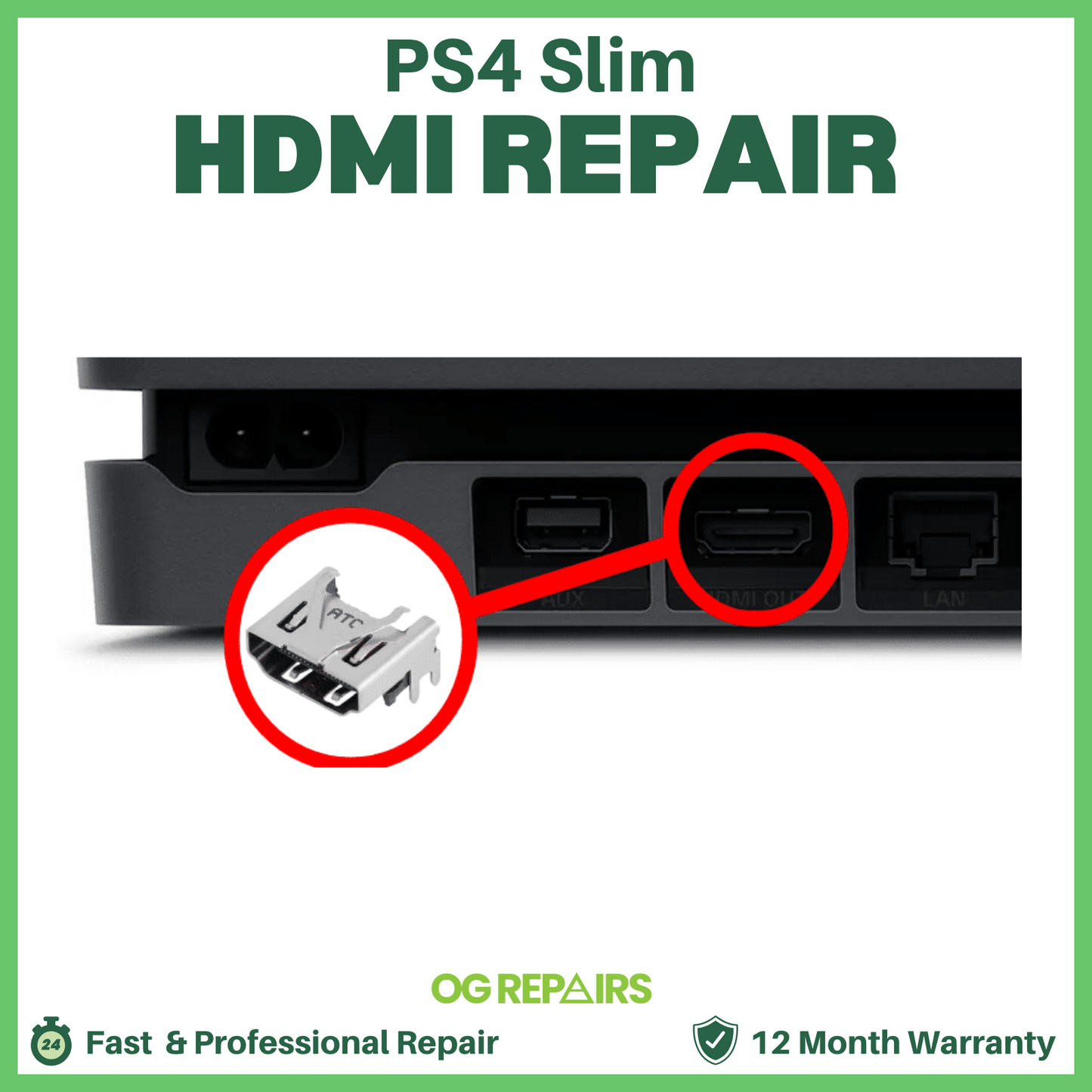 PlayStation 4 Slim PS4 HDMI Port Repair Service