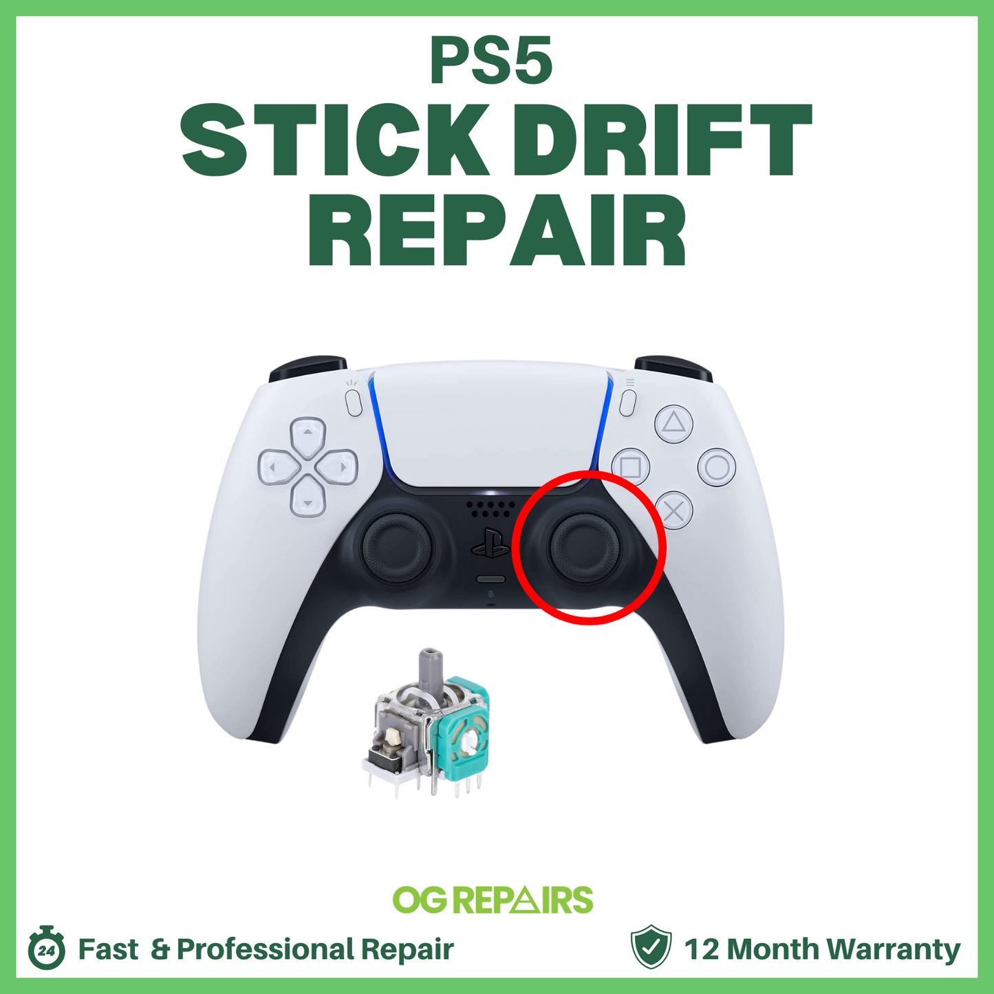 PlayStation 5 PS5 Controller Analog Repair - Stick Drift