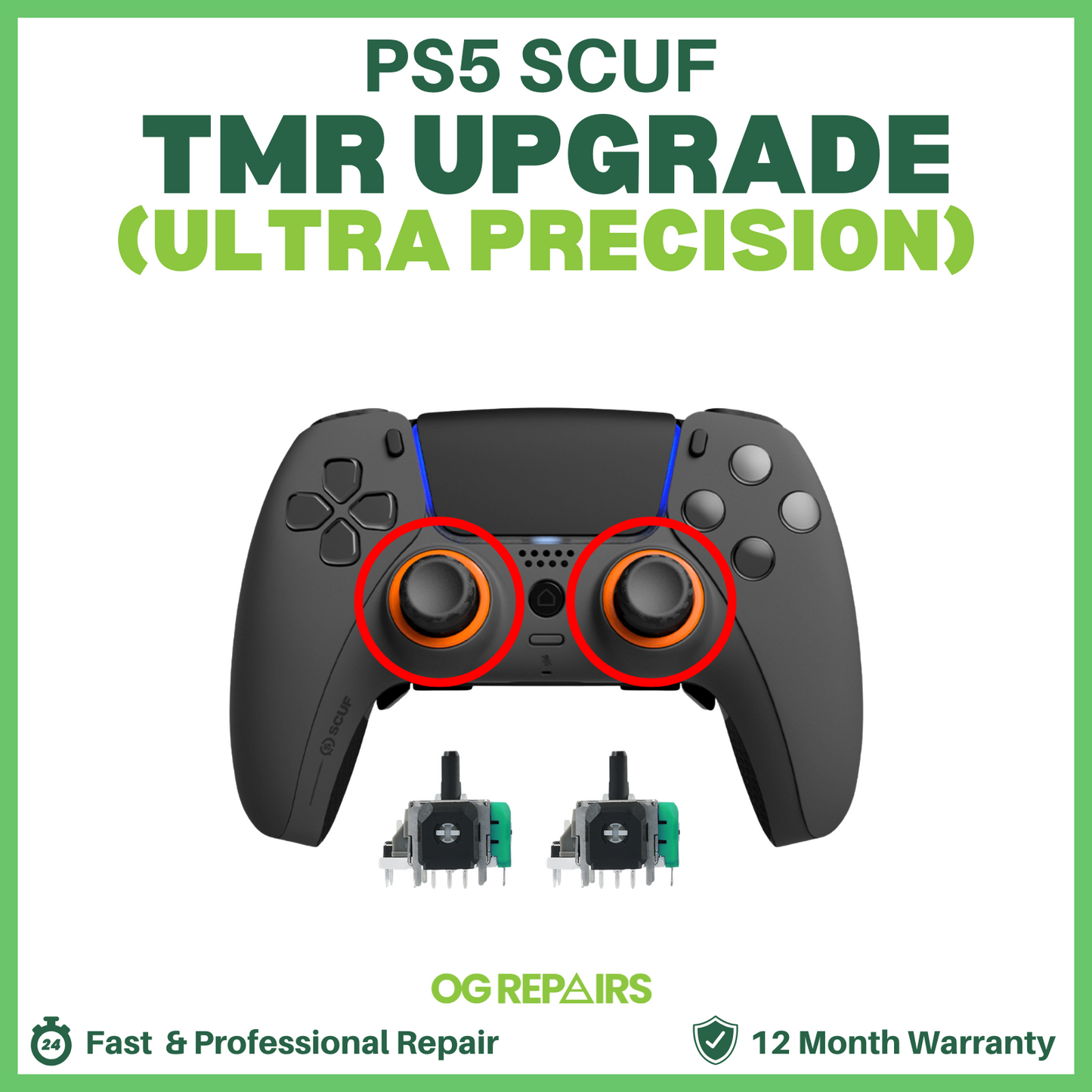 PS5 SCUF Controller TMR Electromagnetic Analog Stick Drift Fix & Upgrade (Ultra Precision)
