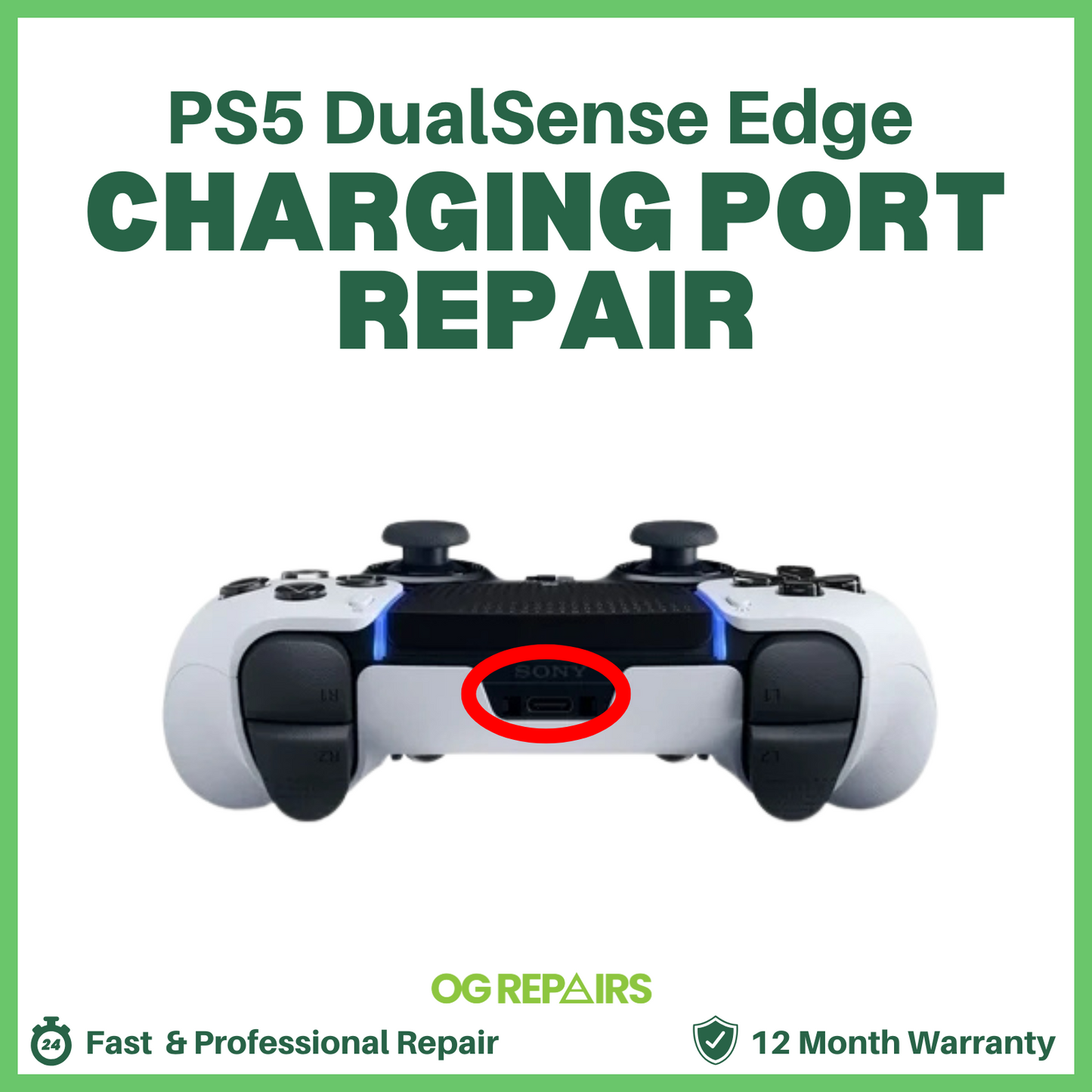 PlayStation 5 DualSense PS5 Edge Controller - Charging Port Repair