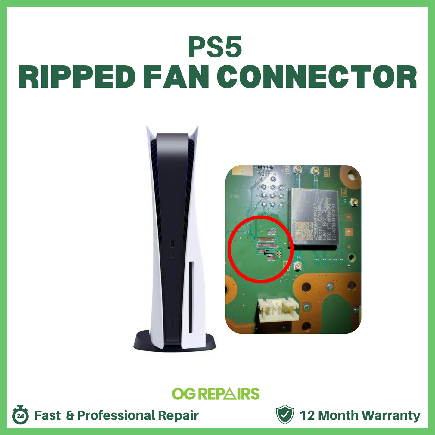 PS5 Ripped Fan Connector Repair – Fix Damaged Fan Trace