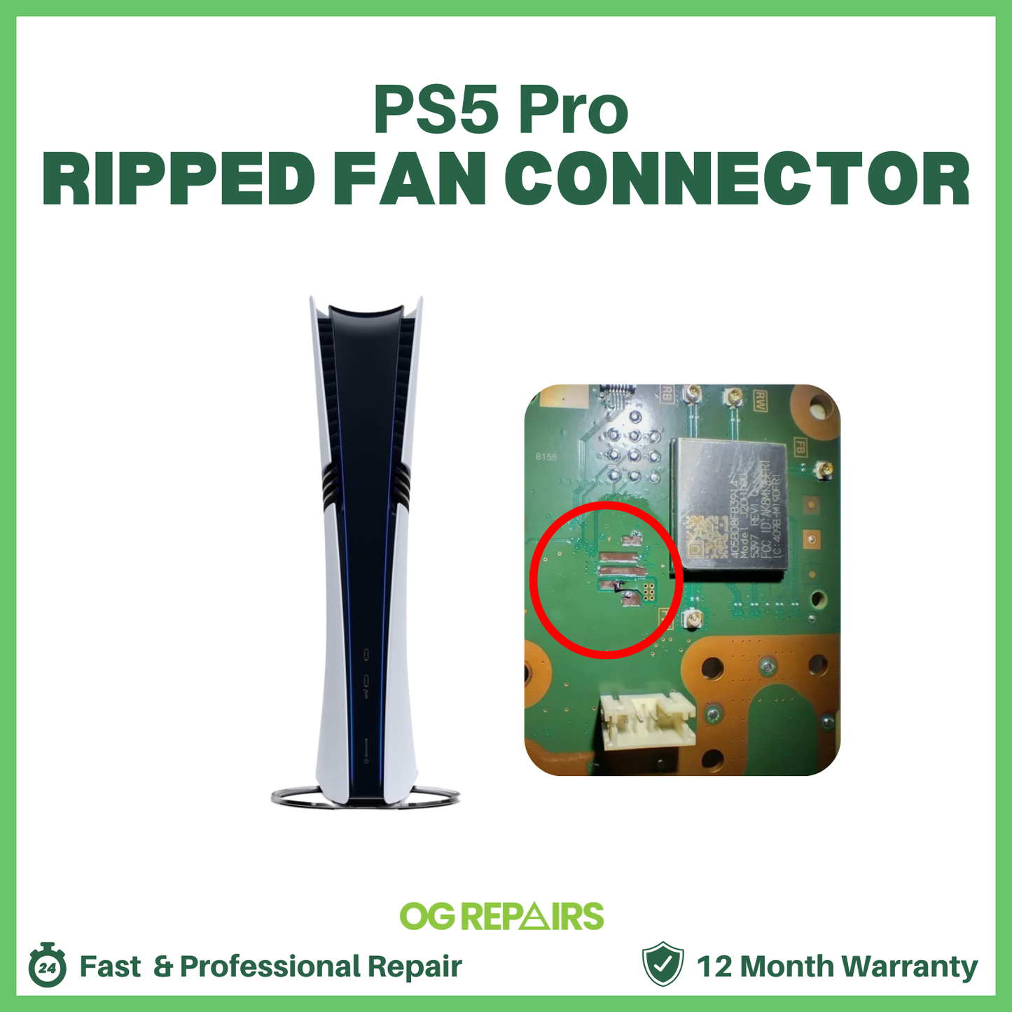 PS5 Pro Ripped Fan Connector Repair – Fix Damaged Fan Trace