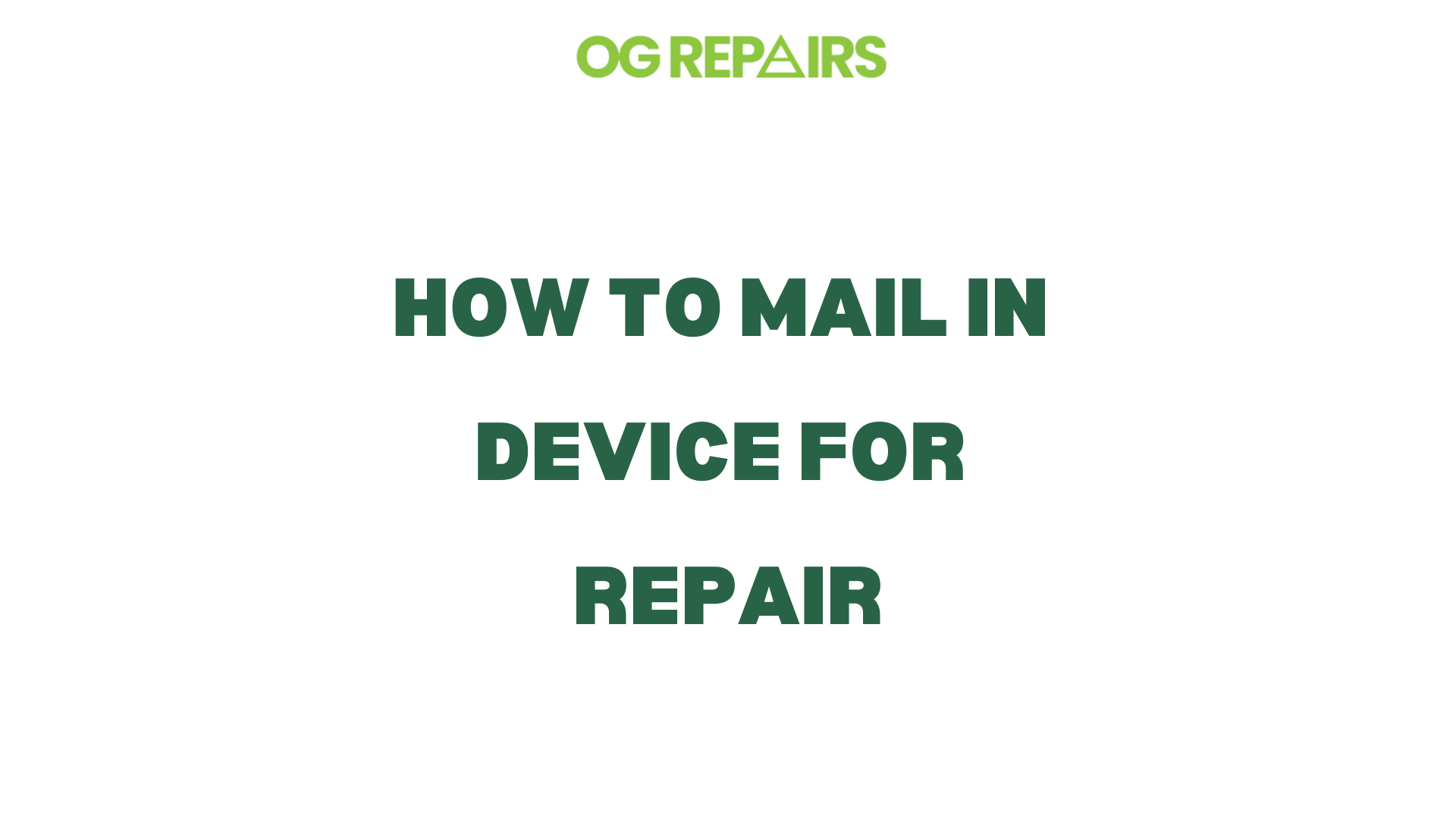 Load video: Explainer video on how to mail in device