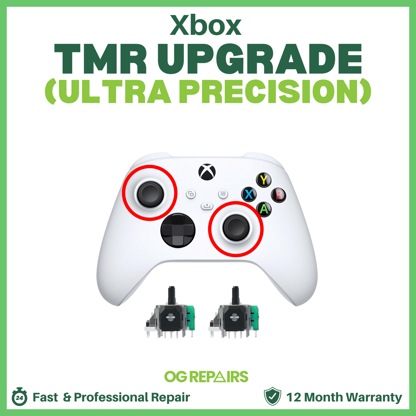 Xbox Controller TMR Electromagnetic Analog Stick Drift Fix & Upgrade (Ultra Precision)