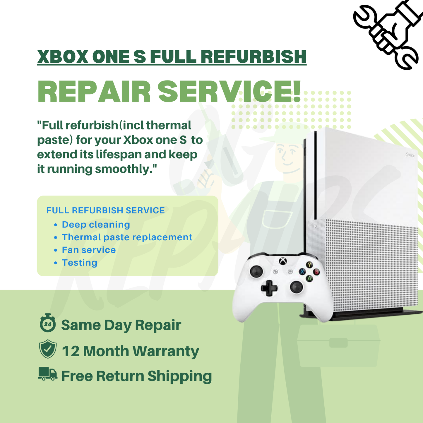 Xbox One S Recondition Repair Service - Fix Overheating