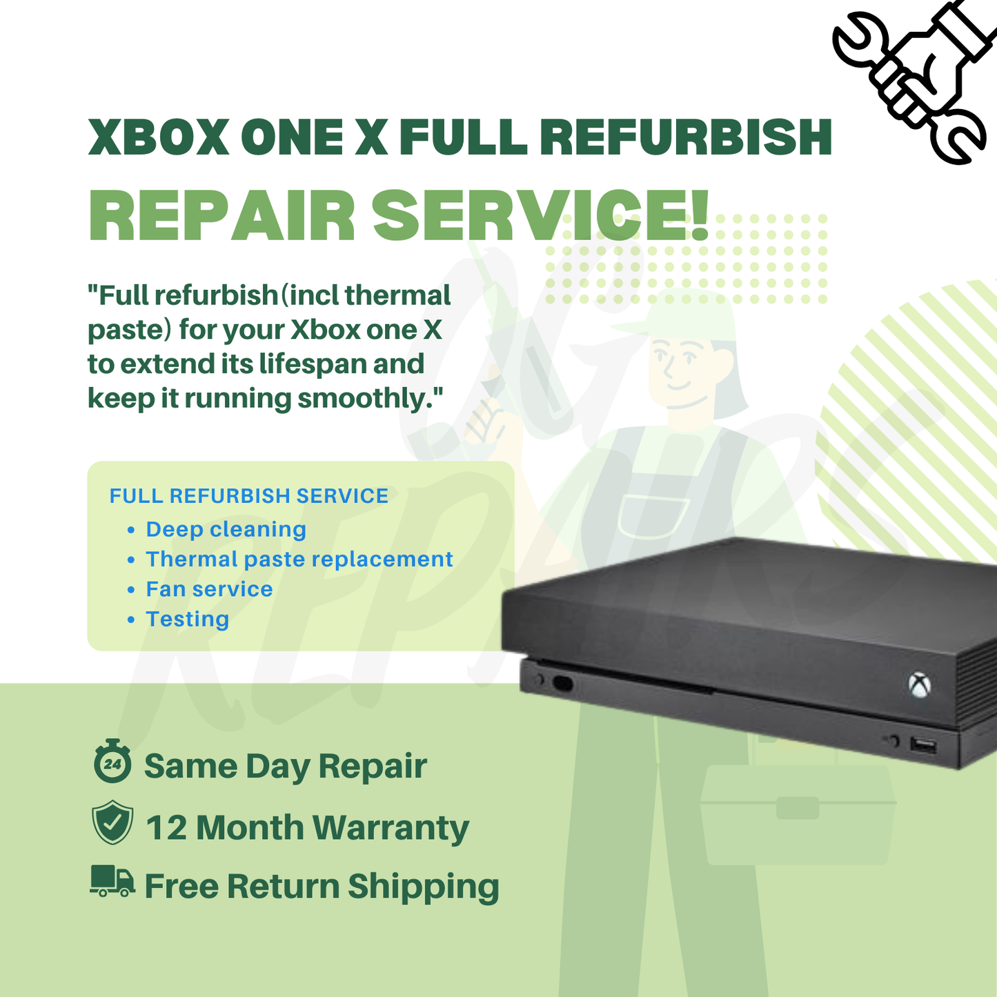 Xbox One X Recondition Repair Service - Fix Overheating