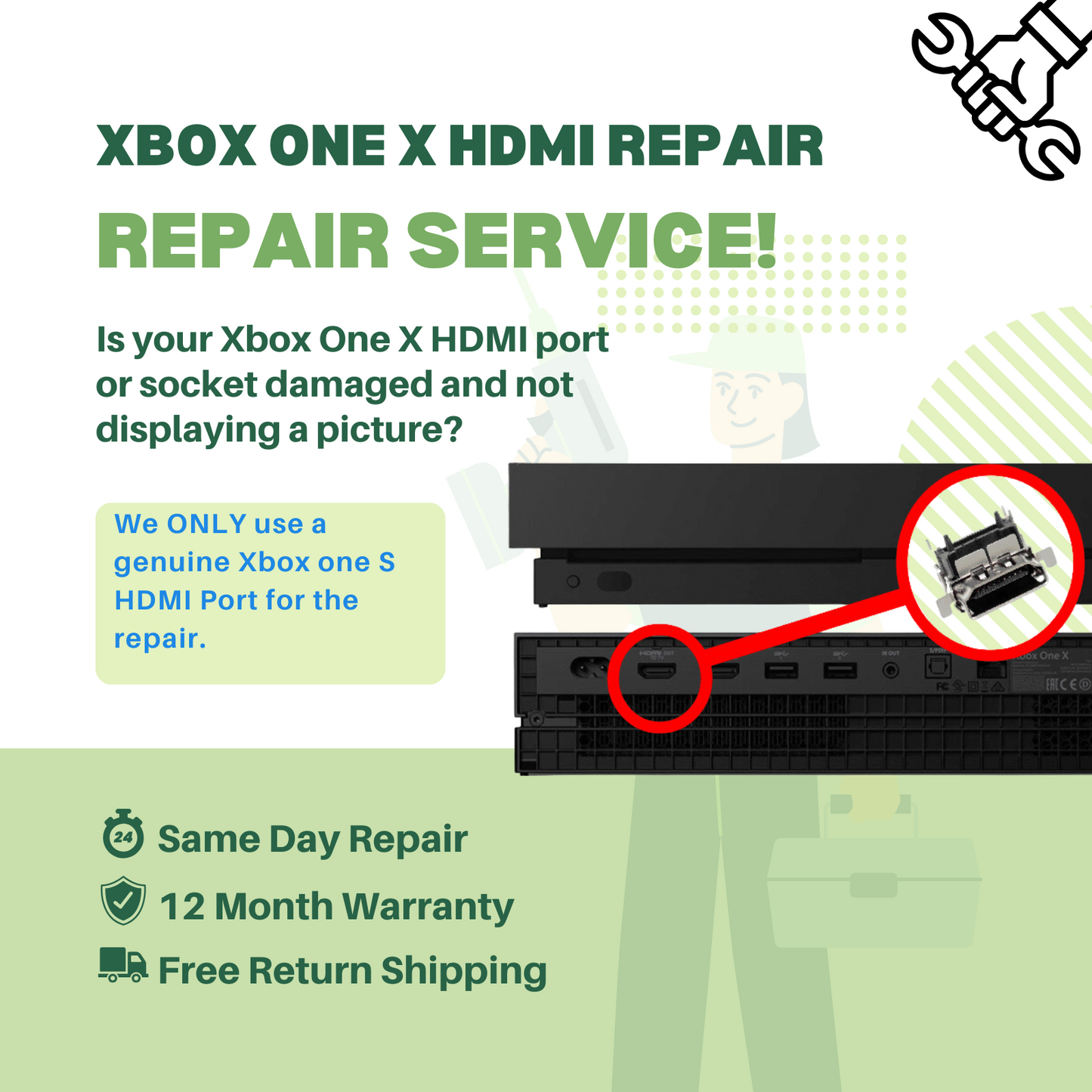 Xbox One X HDMI Port Repair Service