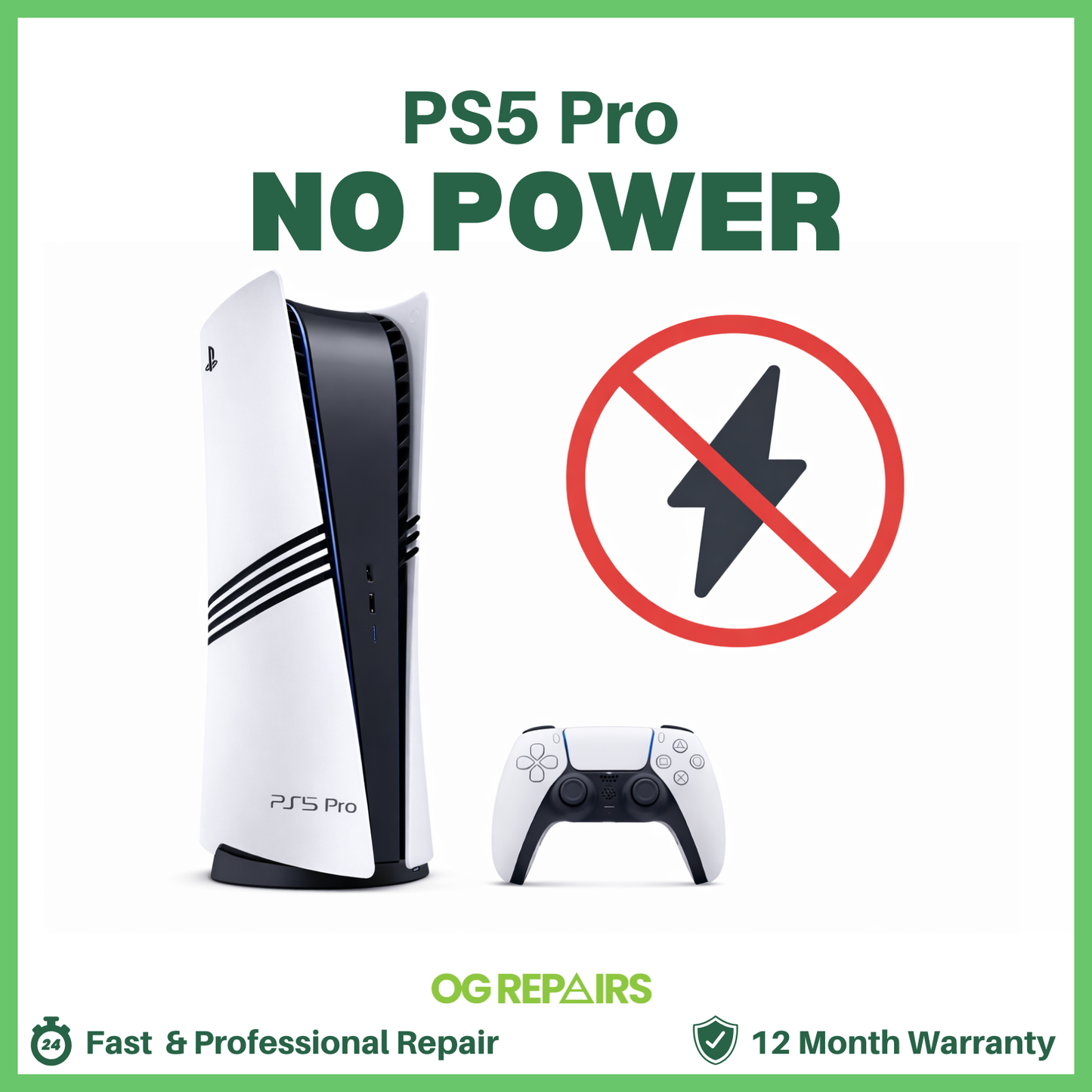 PlayStation 5 PS5 Pro No Power / Not Turning On - Repair Service