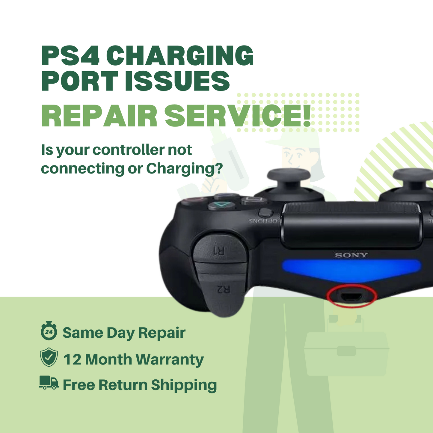 PlayStation 4 PS4 Controller - Charging Port Repair